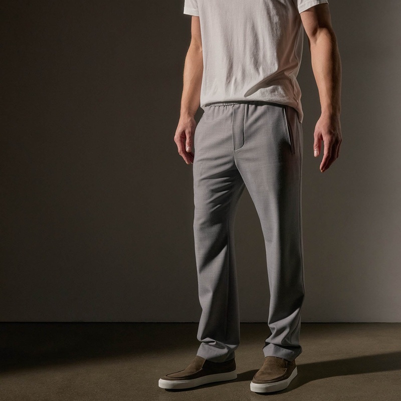 Wool Blend Trouser – Heather Grey