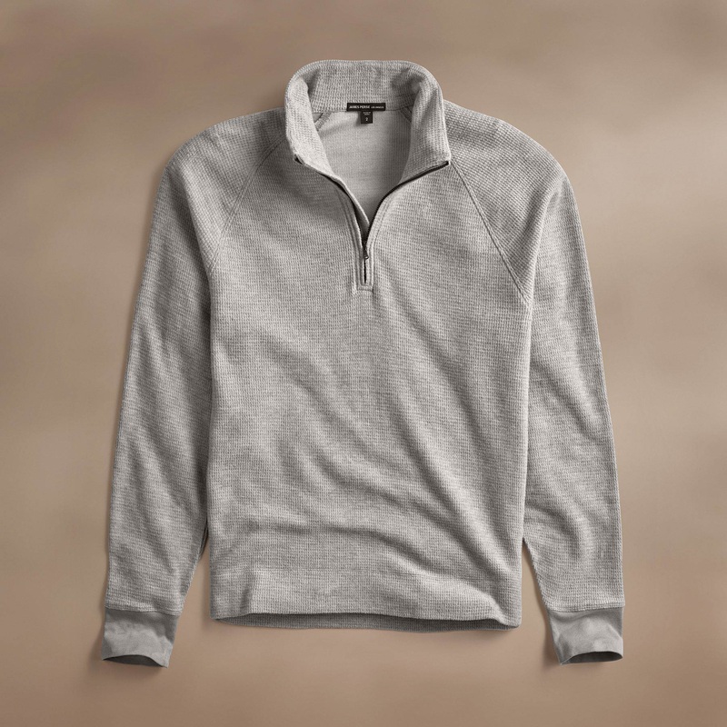 Brushed Thermal Half Zip – Heather Grey