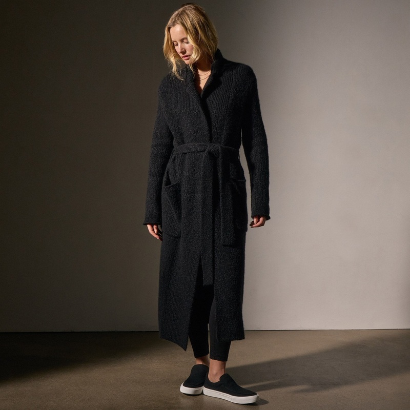 Cashmere Double Breasted Coat – Black