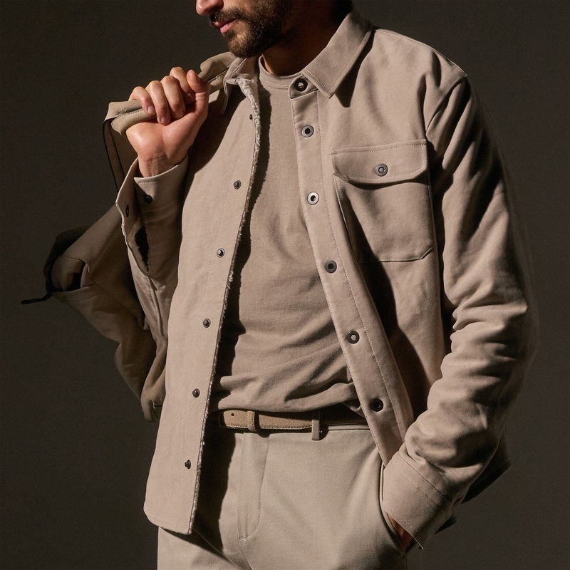 Cotton Moleskin Shirt Jacket – Light Tan