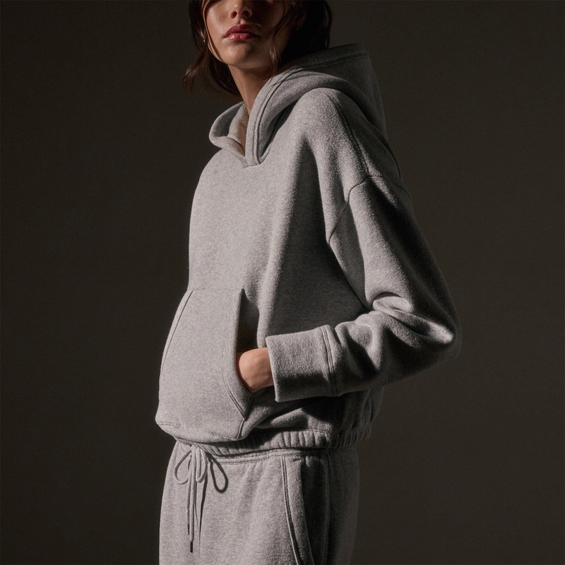 Cozy Hooded Sweat Top – Heather Grey