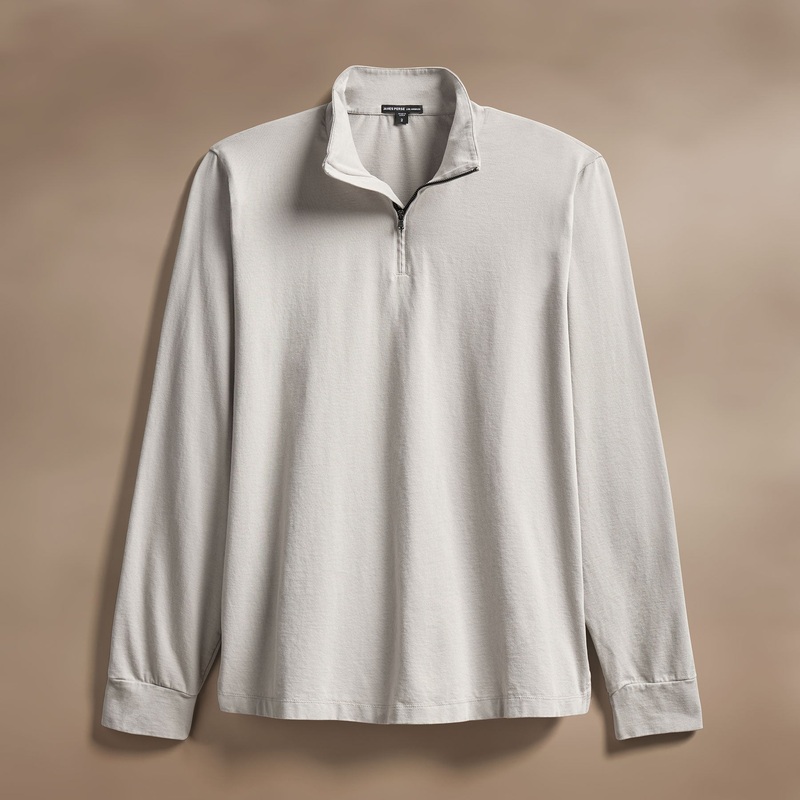 Heavy Luxe Jersey Half Zip – Concrete