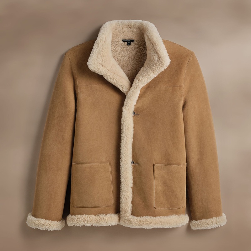 Shearling Car Coat – Caramel