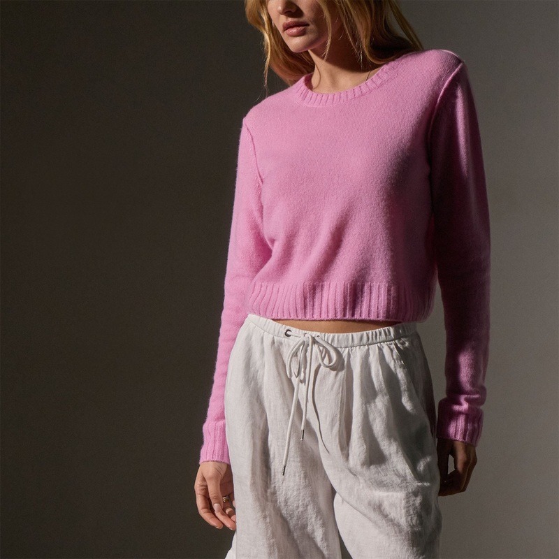 Soft Featherweight Cashmere Cropped Sweater – Blossom