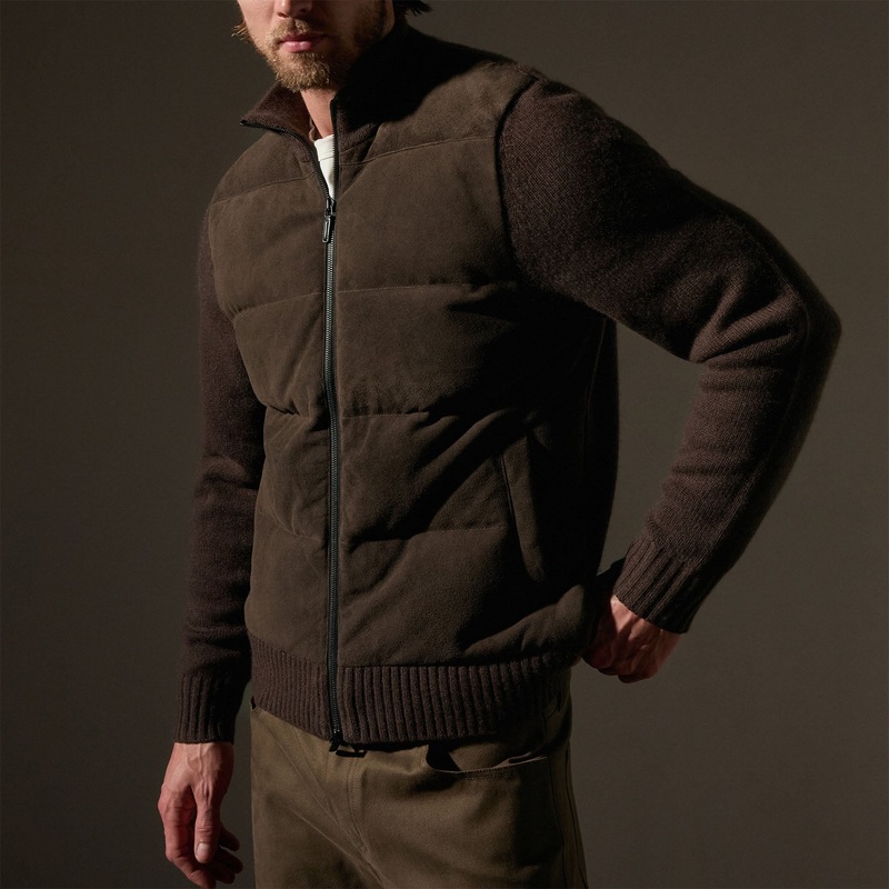 Suede Front Zip Up Sweater – Bronco
