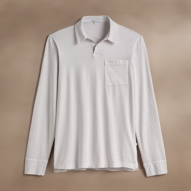 Sueded Jersey Rugby Polo – Light Mist Pigment
