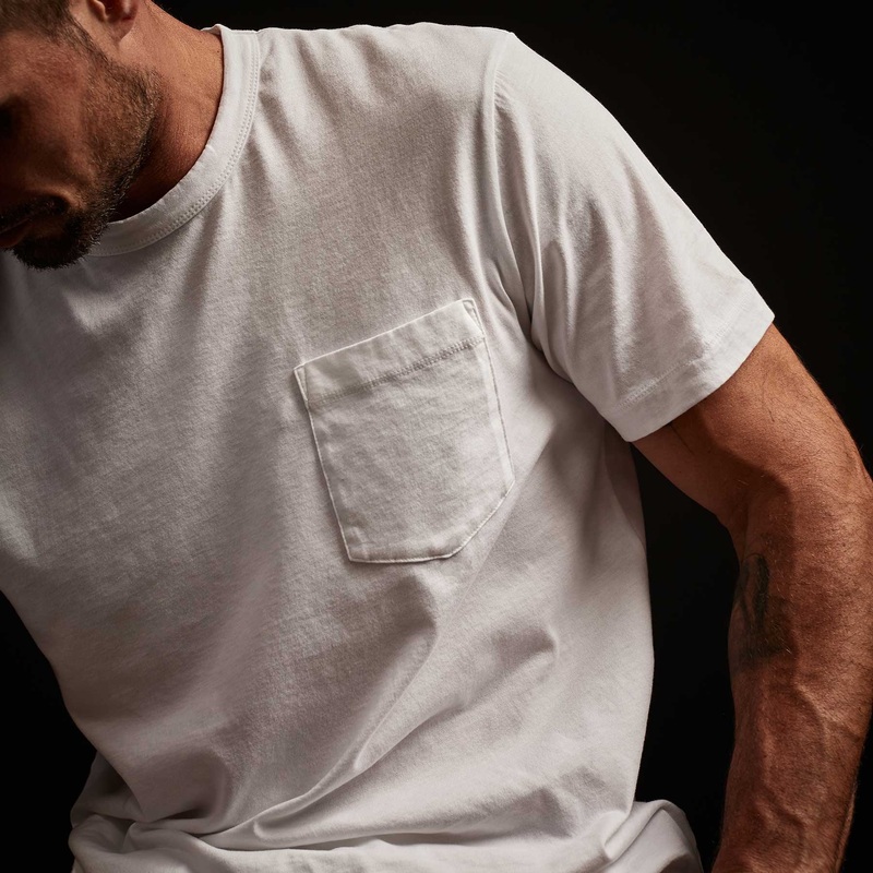 Brushed Lotus Jersey Pocket Tee – White