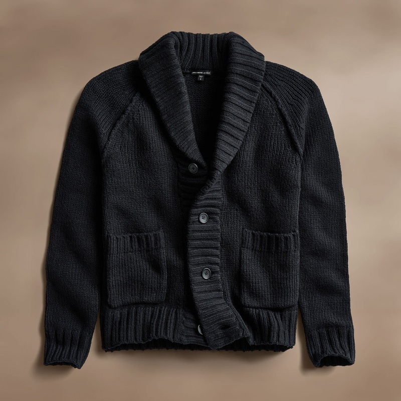 Cotton Knit Cardigan – Black