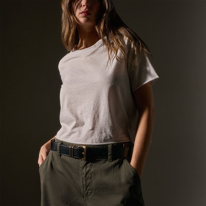 Cotton Linen Silk Tee – Light Mist