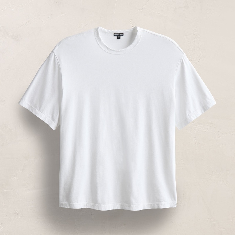 Heavy Luxe Jersey Oversized Crew – White