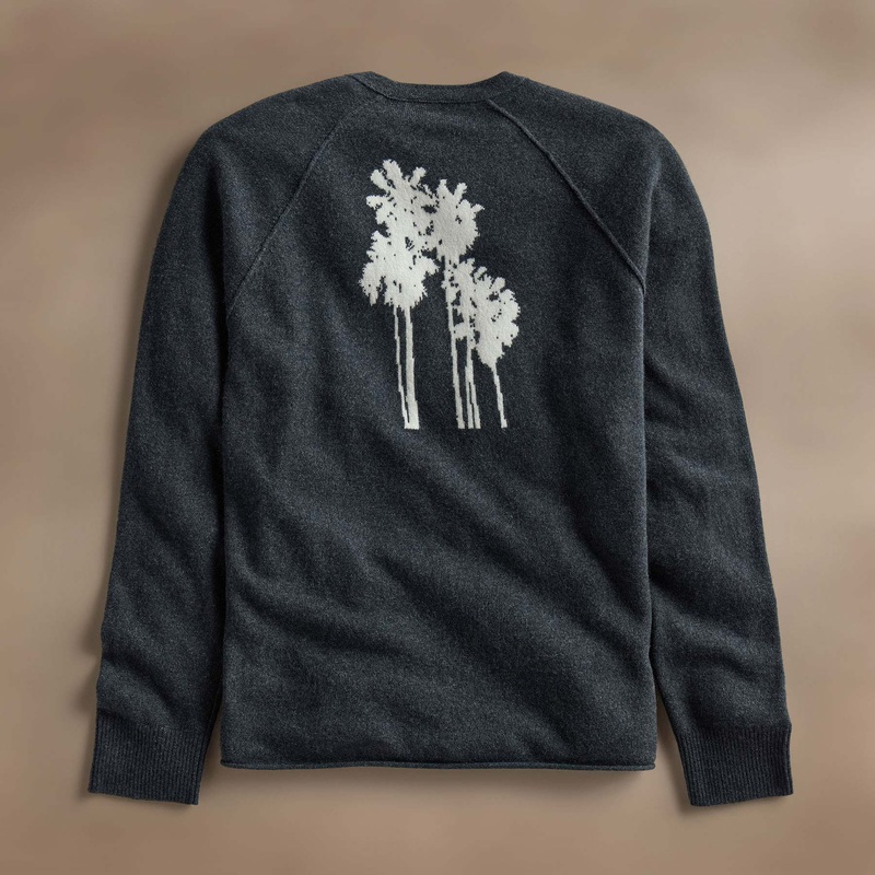 Palm Tree Cashmere Raglan – Coal/Off White