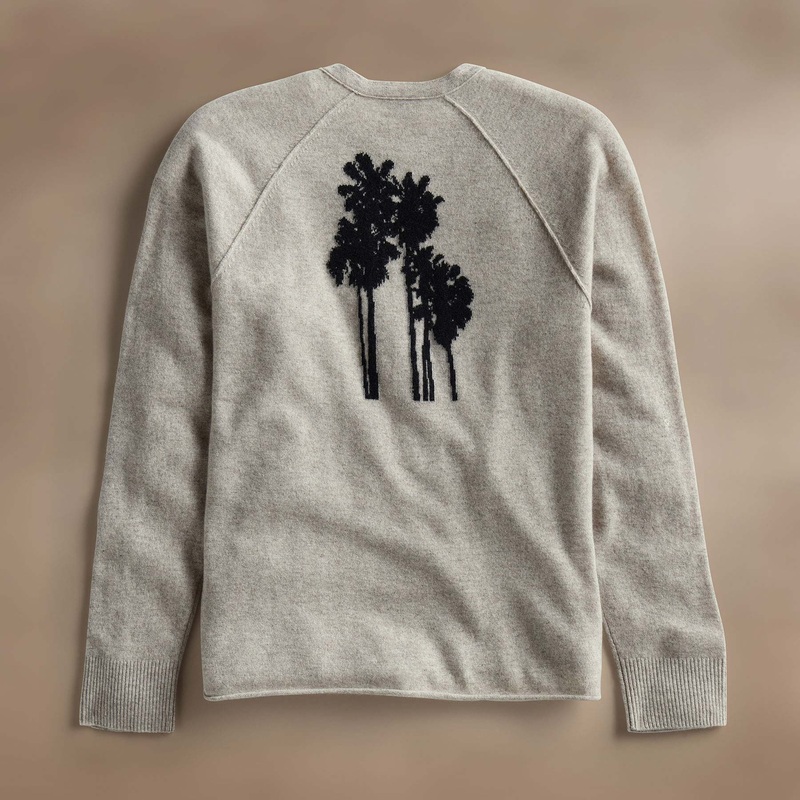 Palm Tree Cashmere Raglan – Stone/Black