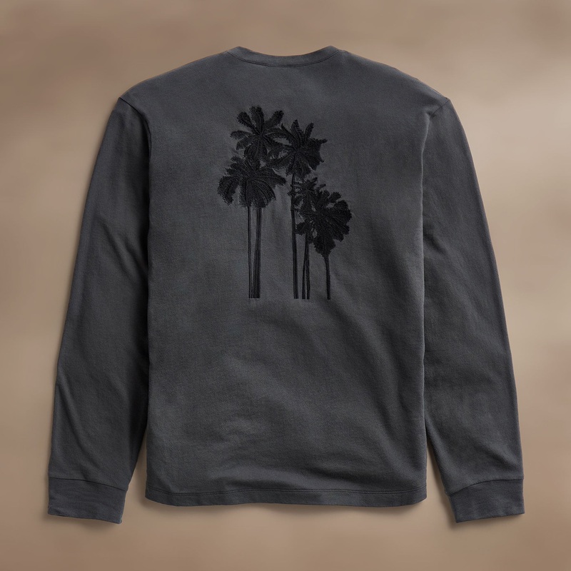 Palm Tree Embroidered Sweatshirt – Magma/Black