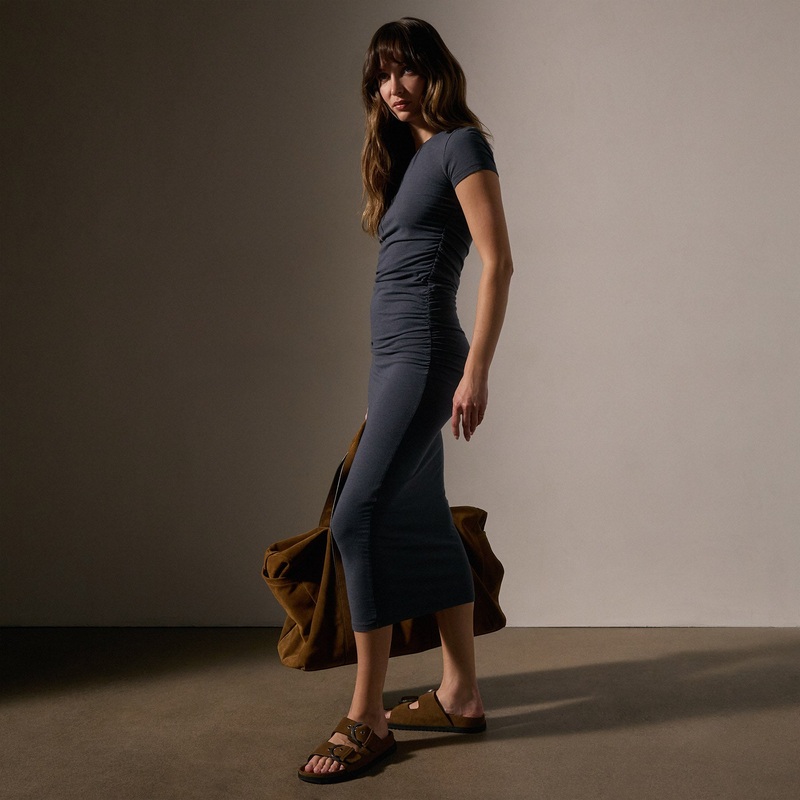 Ruched T Shirt Dress – Asphalt