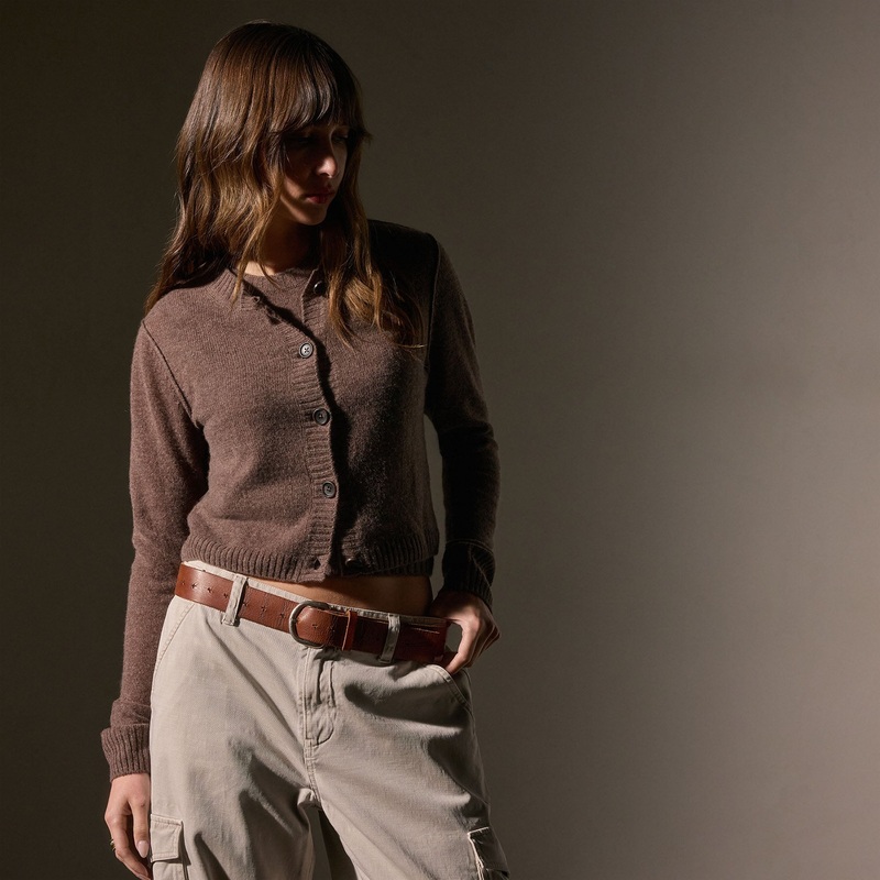 Soft Featherweight Cashmere Cardigan – Brown Stone