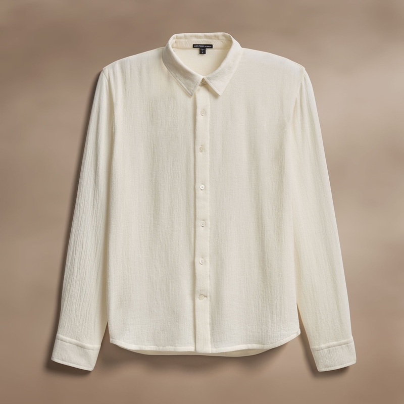 Solid Viscose Wool Shirting – Ivory
