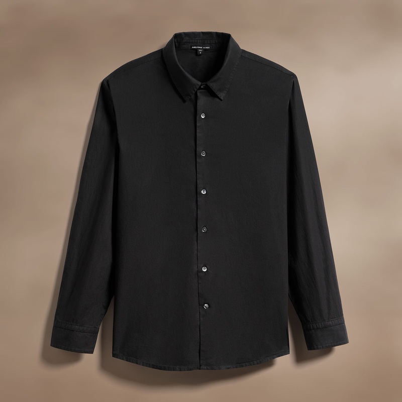 Stretch Poplin Shirt – Black