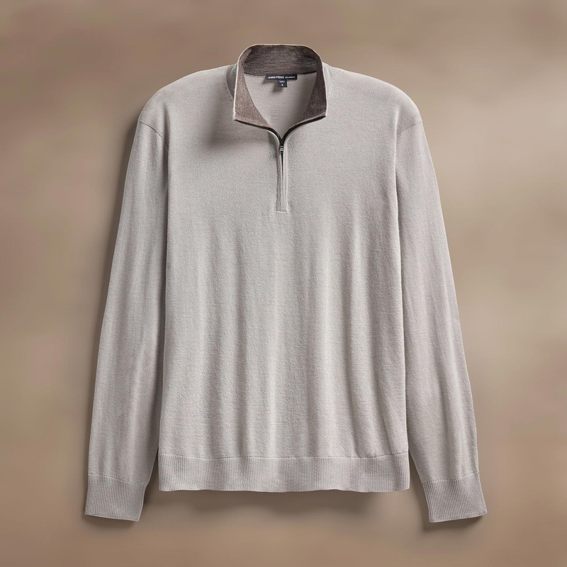 Ultrafine Cashmere Half Zip – Concrete