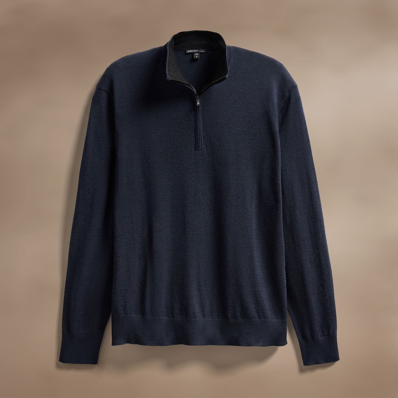 Ultrafine Cashmere Half Zip – Dark Navy