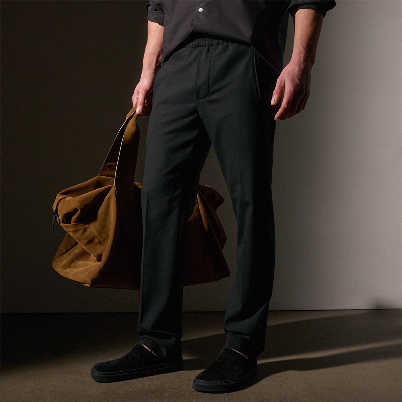 Wool Blend Trouser – Black