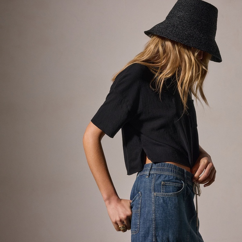 Brushed Jersey Pocket Tee – Black