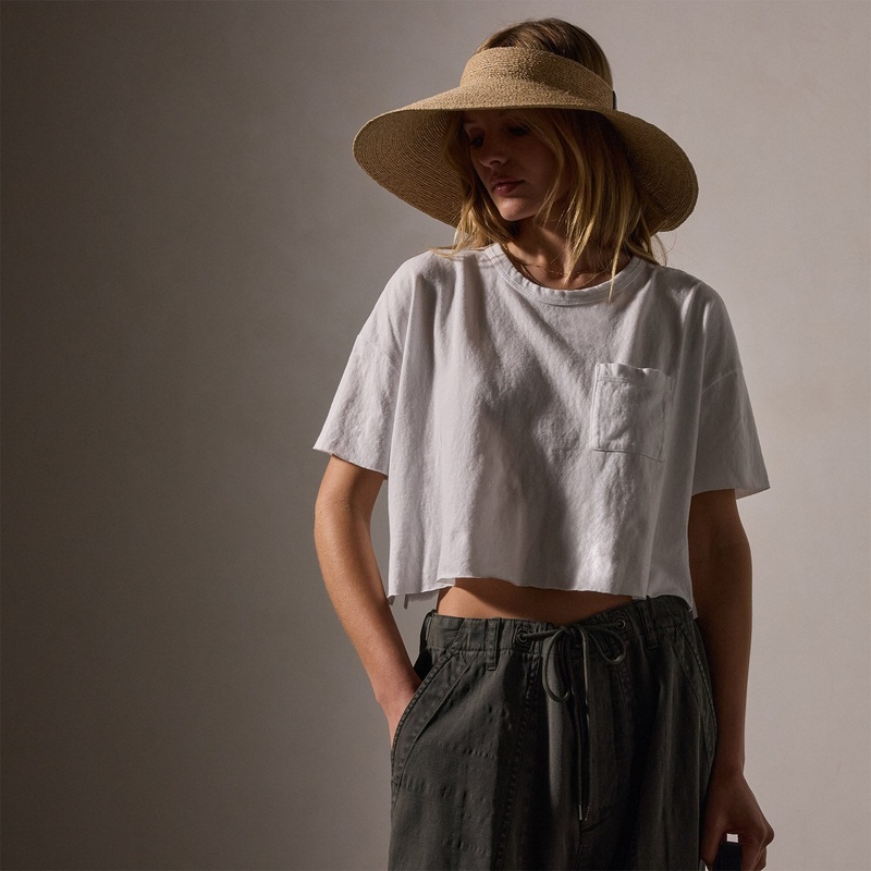 Brushed Jersey Pocket Tee – White