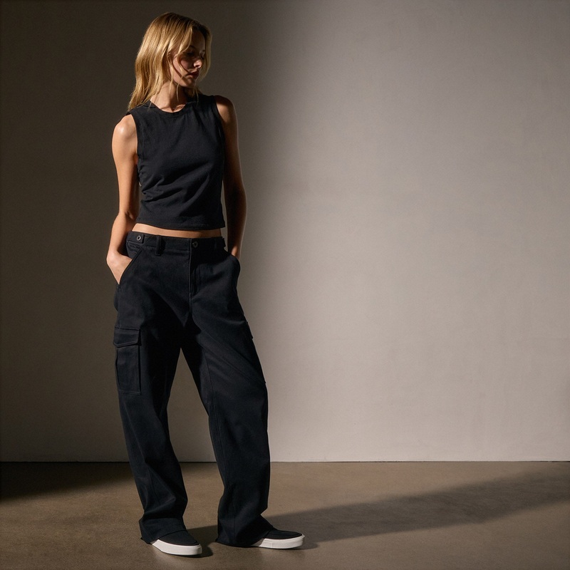 Cashmere Touch  Cargo Pant – Black