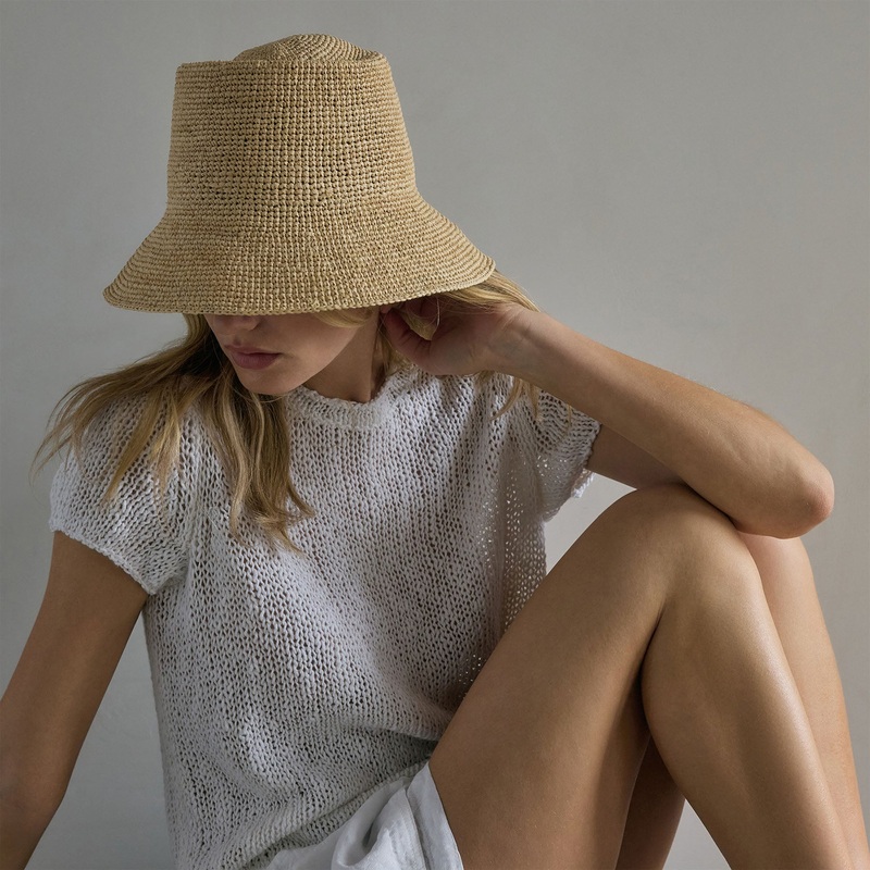 Cotton Linen Knit Crew Neck – White