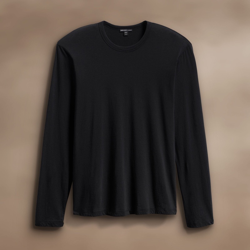 Luxe Lotus Jersey Crew – Black