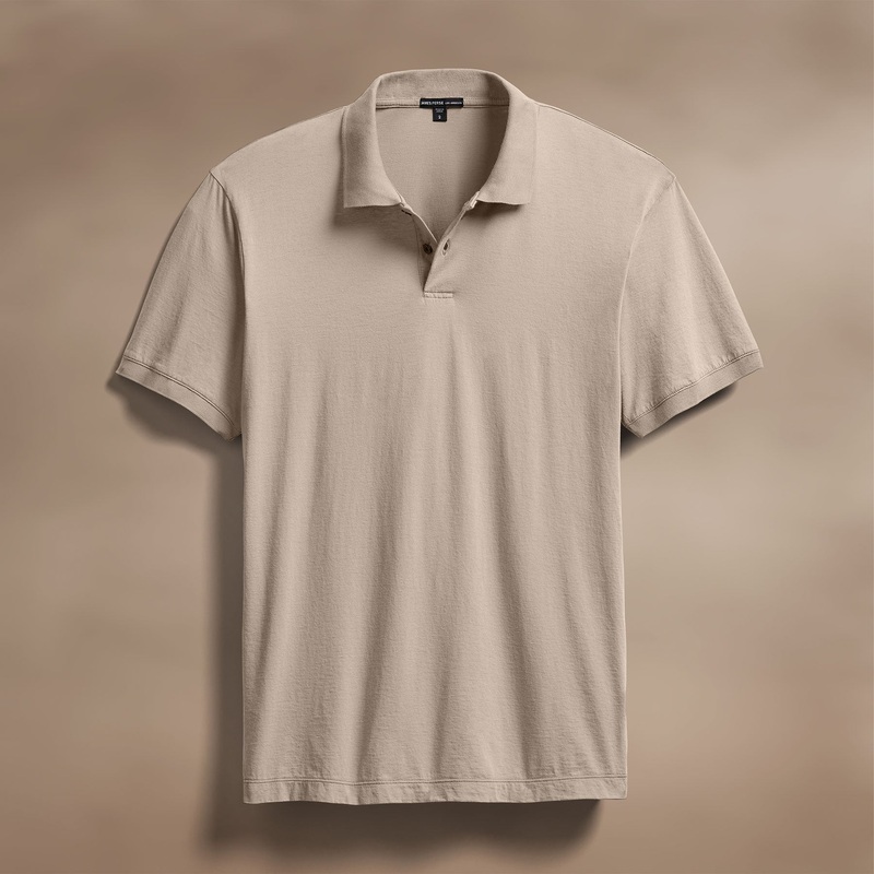 Luxe Lotus Jersey Polo – Overcast