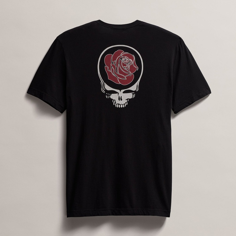 Men’s Grateful Dead Rose Short Sleeve Tee – Black with Red