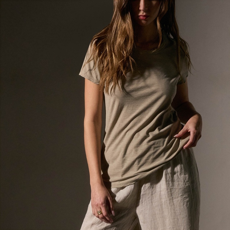 Sheer Slub Crew Neck Tee – Overcast