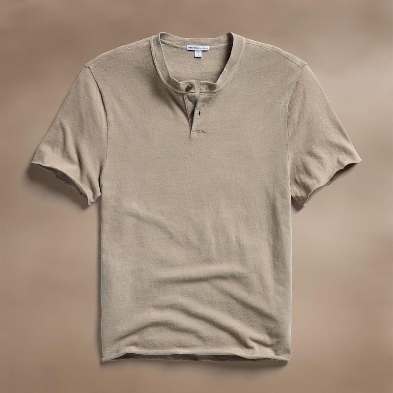 Slub Jersey Short Sleeve Henley – Overcast Pigment