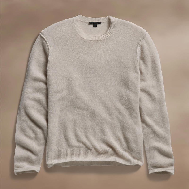 Soft Featherweight Cashmere Crew – Tan