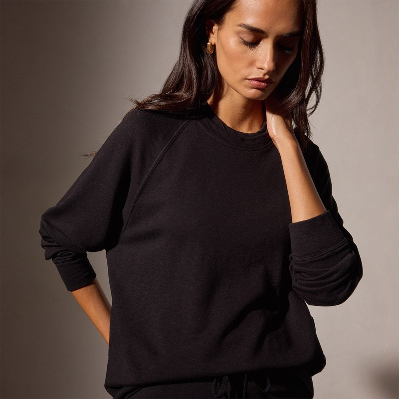 Vintage French Terry Relaxed Sweatshirt – Black