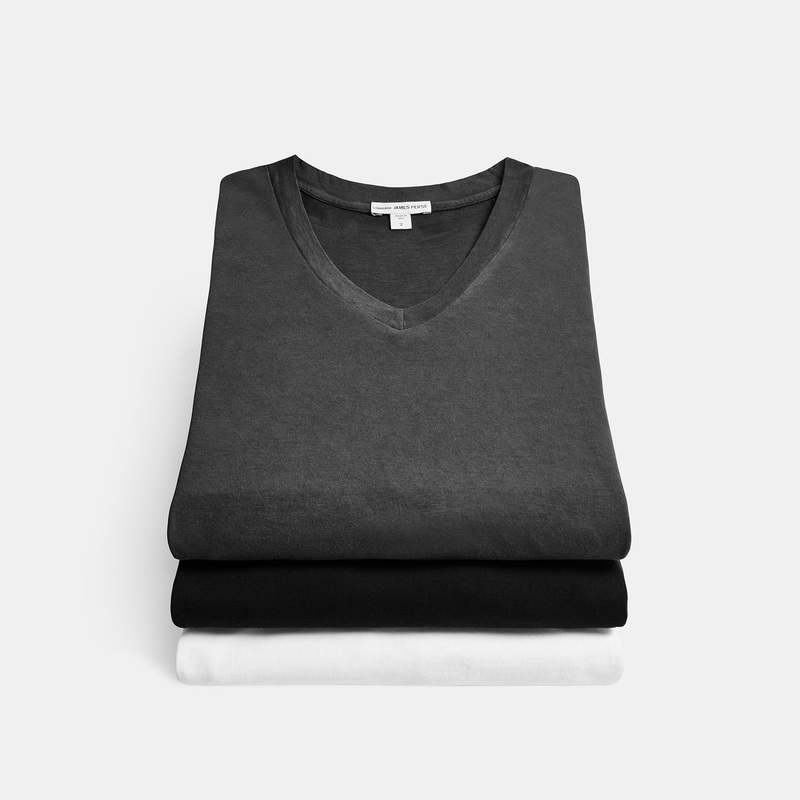 3 Pack Short Sleeve V Neck – Black/White/Carbon Pigment
