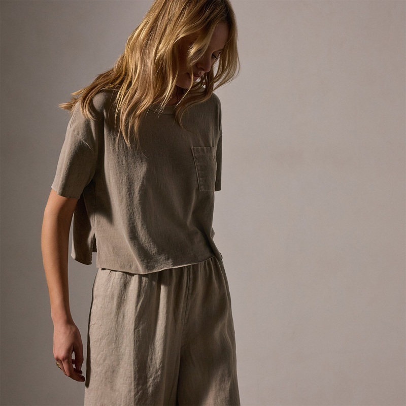 Brushed Jersey Pocket Tee – Overcast Pigment