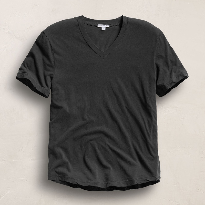 Clear Jersey V Neck – Carbon Pigment
