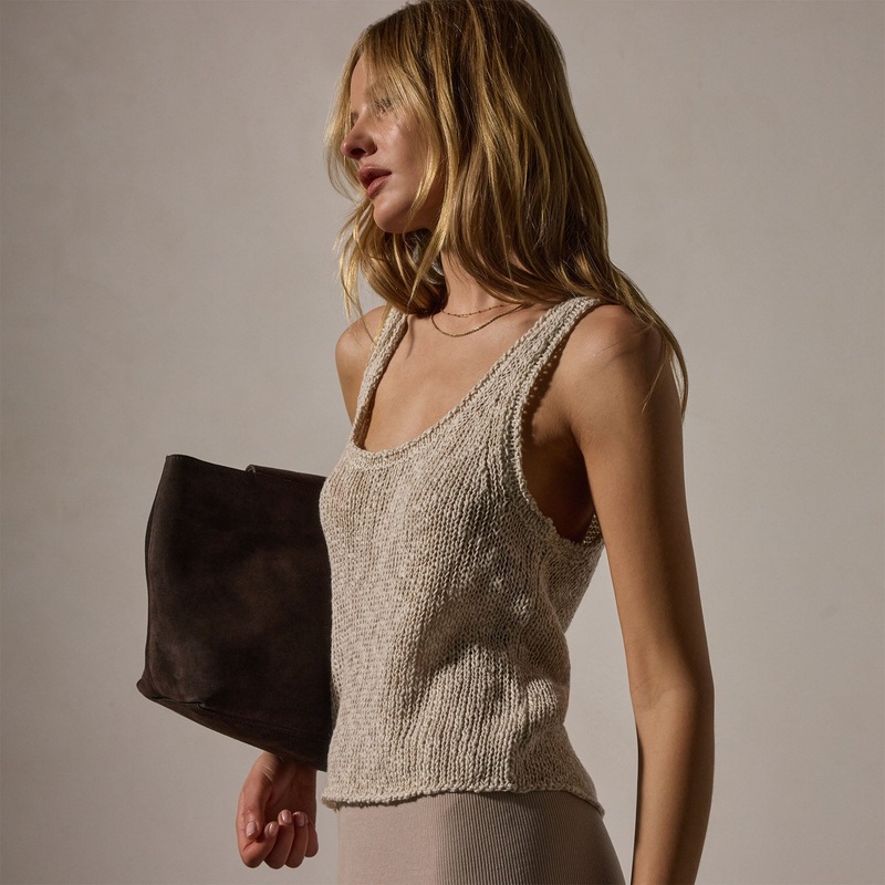 Cotton Linen Knit Tank – Natural