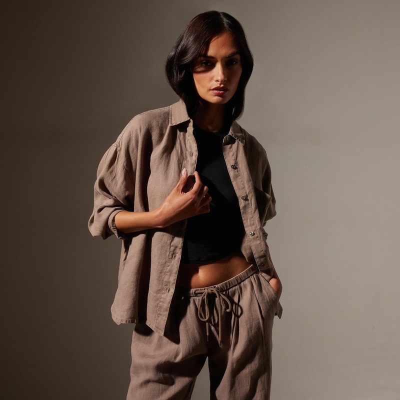 Linen Oversized Shirt – Cargo Pigment