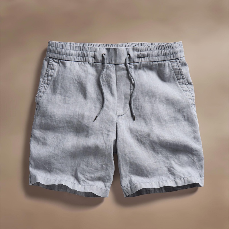 Relaxed Fit Linen Short – Grey Sky Pigment