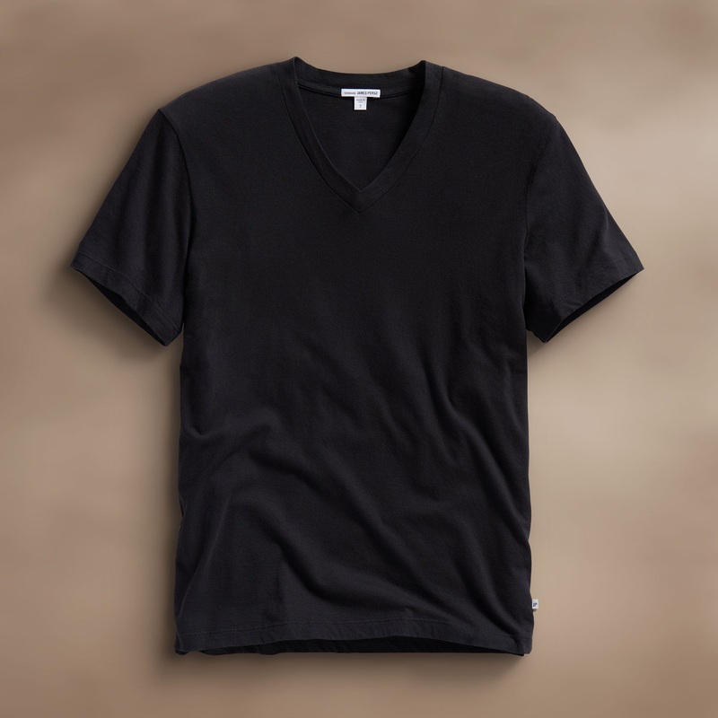 Short Sleeve V Neck – Black