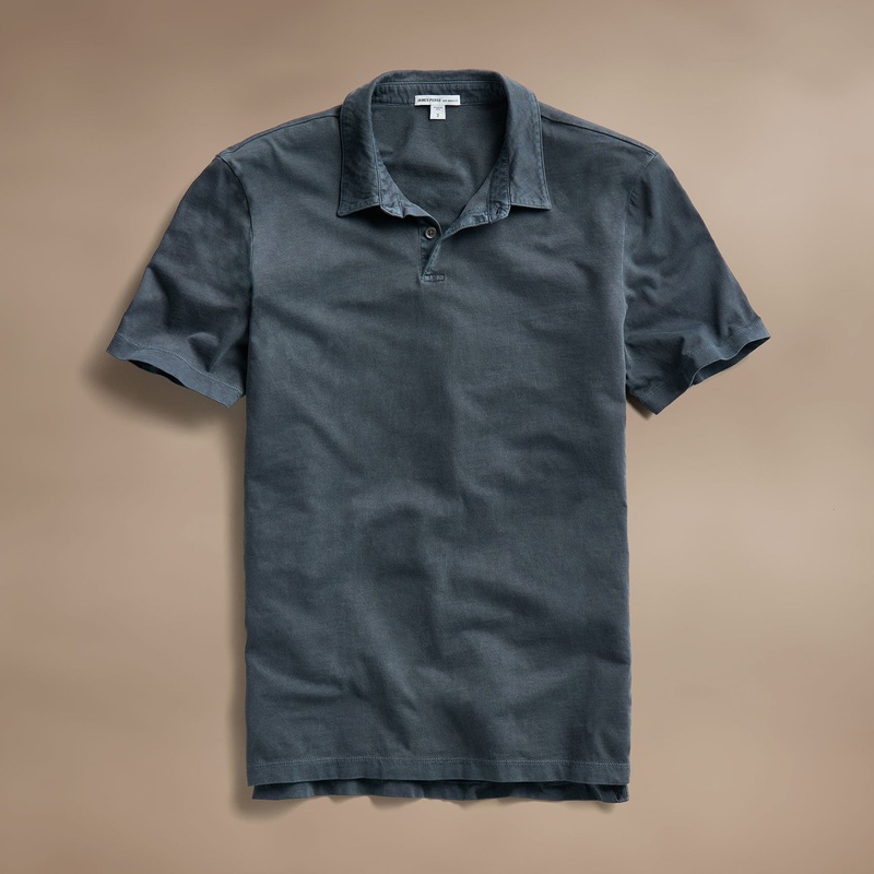 Sueded Jersey Polo – Blue Noir Pigment