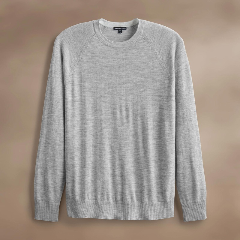 Ultrafine Cashmere Crew – Light Heather Grey