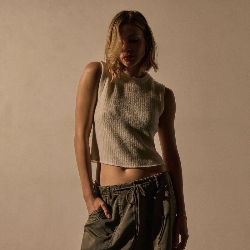 Brushed Merino Cashmere Blend Tank – Ivory