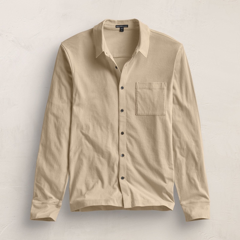 Clean Finish Jersey Shirt – Light Khaki