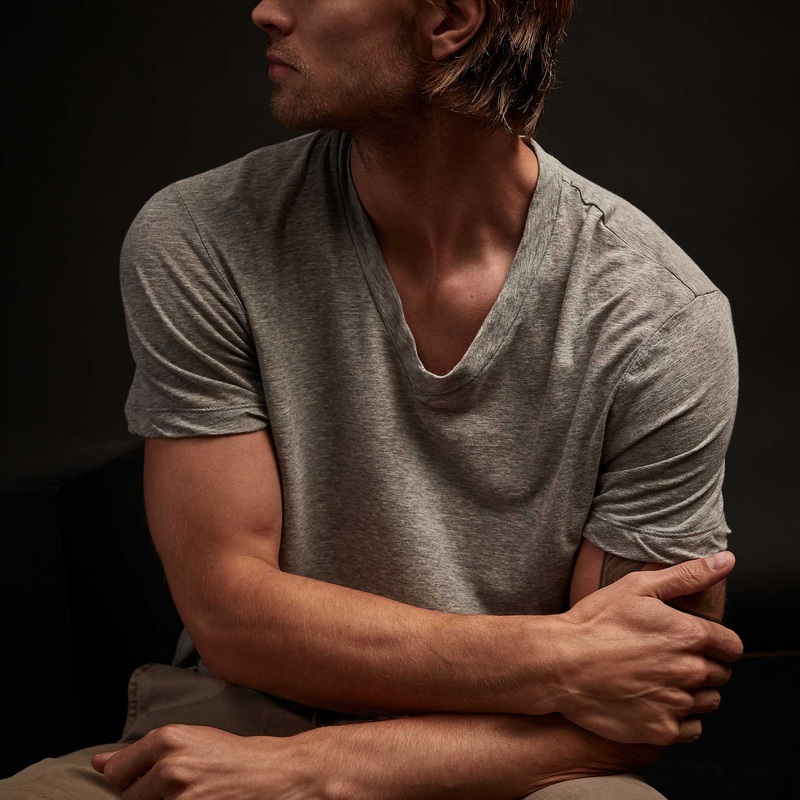 Clear Jersey V Neck – Heather Grey