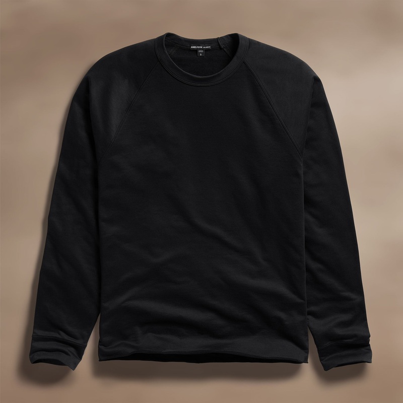 Fine French Terry Raglan Crew – Black