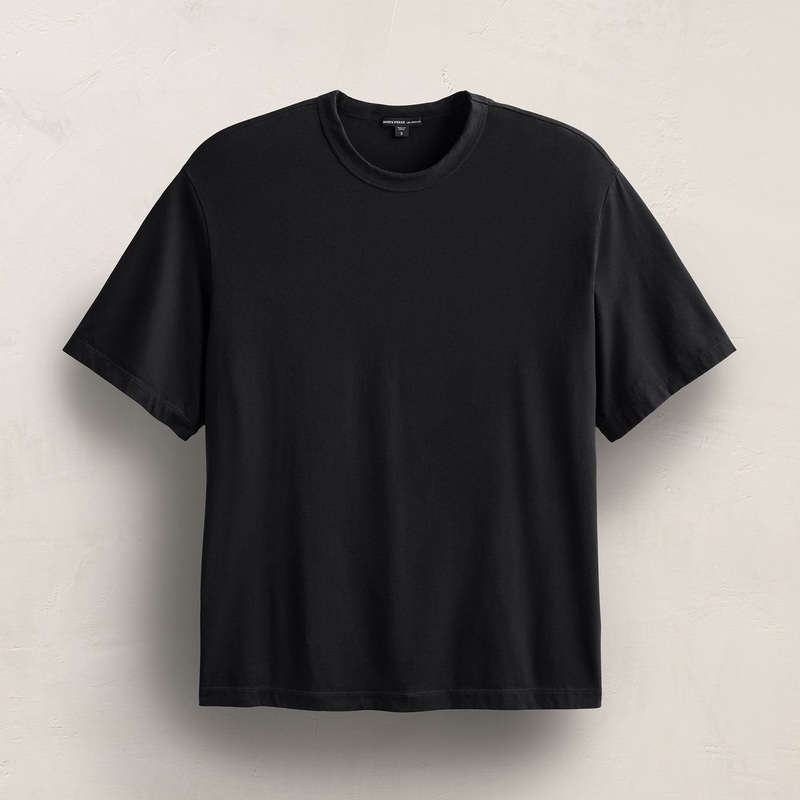 Heavy Luxe Jersey Oversized Crew – Black
