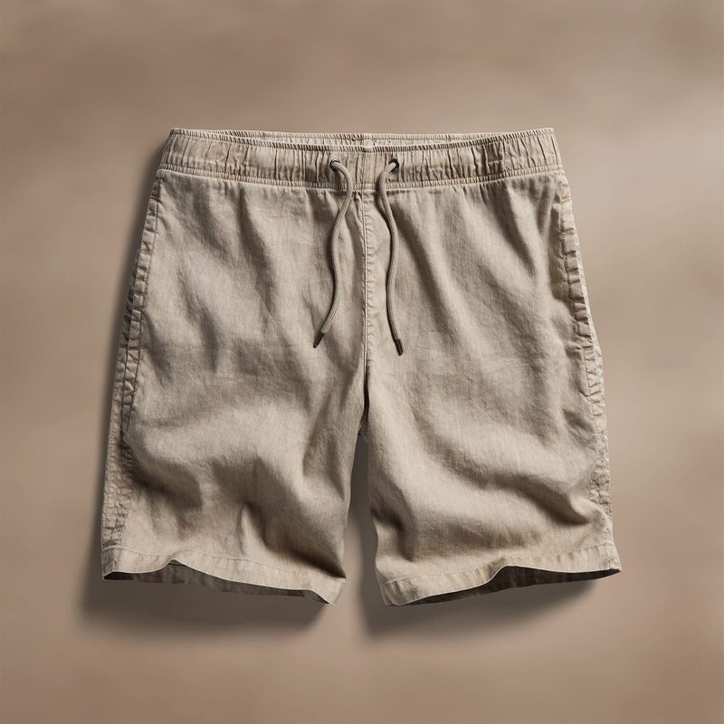 Linen Blend Jogger Short – Overcast Pigment